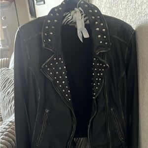 Vintage leather motorcycle jacket